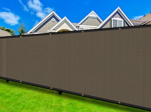 COARBOR 4' x 20' Fence Privacy Screen Heavy Duty Windscreen Fencing Mesh Shade Net Cover for Outdoor Wall Backyard Patio Deck and Porch, Brown - color: Brown, size: 0 4' x 20'