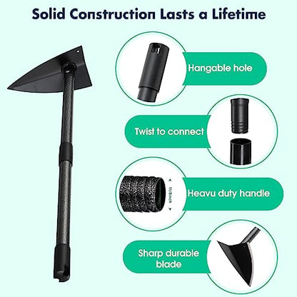 Garden Hoe, Heavy Duty Trenching Hoes with 60 Inch Long Handle, Sharp Edge Triangle Weeding Hoe Garden Tools for Weeds Removal,Cultivating,Digging,Loosen Soil, Trenching, Landscaping Manual Weeder - size: 60"