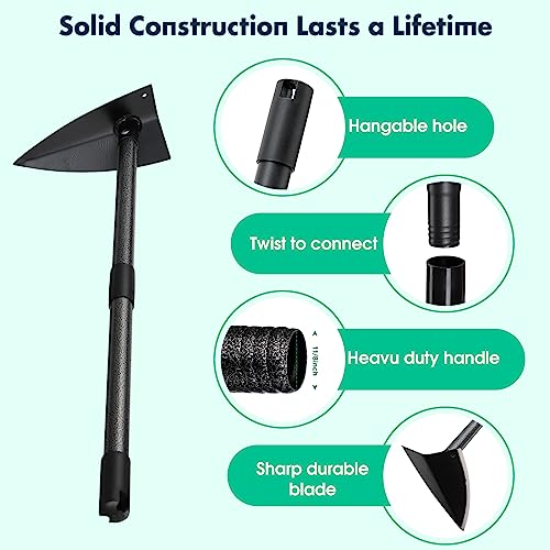 Garden Hoe, Heavy Duty Trenching Hoes with 72 Inch Long Handle, Sharp Edge Triangle Weeding Hoe Garden Tools for Weeds Removal,Cultivating,Digging,Loosen Soil, Trenching, Landscaping Manual Weeder - size: 72"