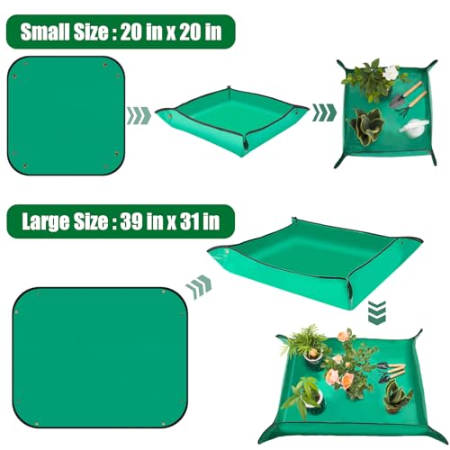2PCS Repotting Mat, Excellence Indoor Waterproof Plant Transplanting Mat, Professional Gardening Mat Supplies (gardening tools are not included)