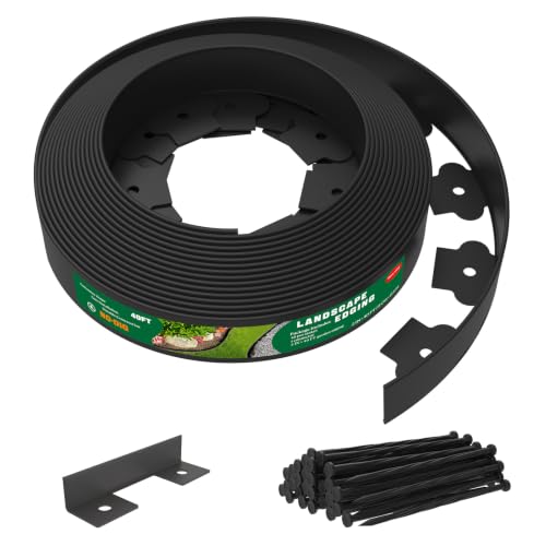 Mars Villa Landscape Edging, 2 Inch Tall 40FT Garden Edging Border Kit - size: 2IN x 40FT