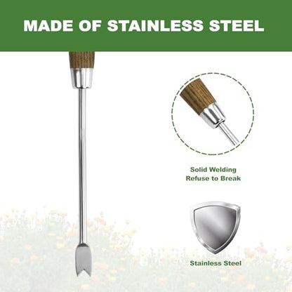 Haliaeetus Hand Weeder Tool, 13'' Weed Puller Tool for Reaching the Root