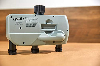 Orbit Programmable Digital Hose Watering Timer - 3 Outlet - Battery Powered - with LCD Screen - Built-in Rain Delay - Water-Resistant - 56082 (Pack of 4) - size: 3 Outlet (Pack of 4)