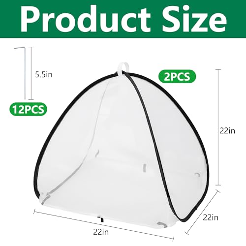 2Pcs Pop Up Insect Barrier Plant Cover Tent,Plant Protectors Mesh Enclosure - color: 22 X 22 X 22 Inch