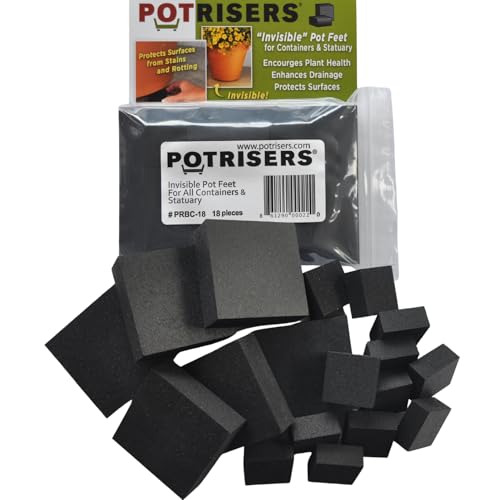 POTRISERS | Combo Pack 18 Pieces (12 Standard 1" + 6 Large 2") | Invisible Pot Feet & Plant Risers | Drainage & Airflow for Planters, Pots, Garden Decor | Patios, Decks, Gardens