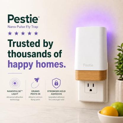 Pestie Fruit Fly Traps, Indoor Gnat Trap Plug-in (1 Device, 2 Cartridges) - size: 1 Device + 2 Cartridges