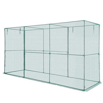 VEVOR Crop Cage, 11.6 x 3.9 x 6.3 ft Plant Protection Tent with Zippered Door, Wind-Resistant Tall Crop Cage, Easy to Install, Outdoor Raised Bed Cover, Tomato Plant Netting for Garden Patio Lawn - style: 11.6 x 3.9 x 6.3Ft-Square