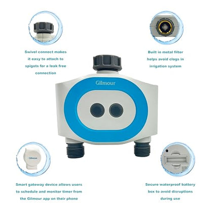 Gilmour Dual Outlet Smart Water Timer - size: Dual Outlet