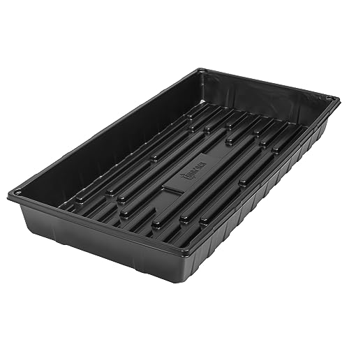 SUNPACK 10" x 20" Extra Strength Plastic Seed Starting Tray, Black, 2.5" - No Drainage Holes, Ideal for Greenhouses or Indoor Gardening - Made of BPA-Free Plastic