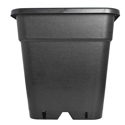 10-Pack 5 Gallon Square Plant Nursery Pot Grow Pots Black Nursery Container - size: 5 Gallon