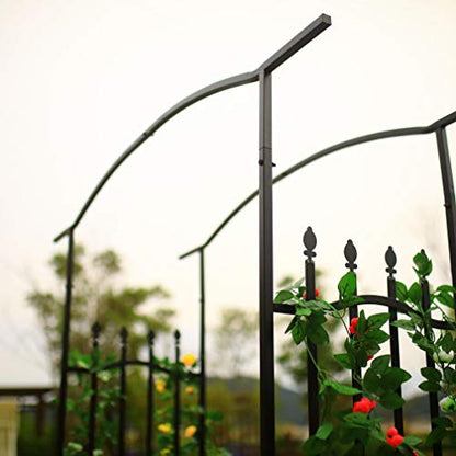 Steel Garden Arch, 6'8" High x 4'11" Wide, Garden Arbor for Various Climbing Plant, Outdoor Garden Lawn Backyard
