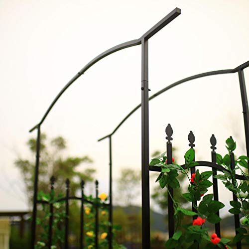 Steel Garden Arch, 6'8" High x 4'11" Wide, Garden Arbor for Various Climbing Plant, Outdoor Garden Lawn Backyard