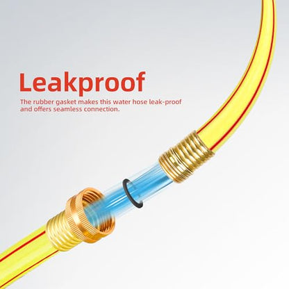 50 ft 3/4” Heavy Duty Garden Hose, Solution4Patio, Male to Female Fittings - color: Yellow/Red, size: 3/4 in. x 50 ft.