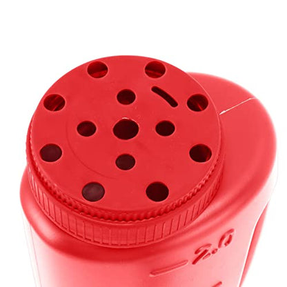 VBESTLIFE 1.5L Handheld Spreader, Handheld Fertilizer Spreader, Plastic Hand Held Grass Seed Spreader, Mini Crop Spreading Salt Sowing Pot, ABS Material, Salt Spreader for Snow Ice (Red)