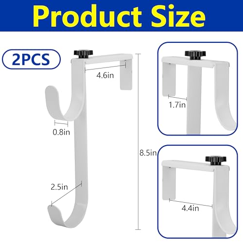 2 Pcs Double Pool Fence Hooks for Equipment, Adjustable Pools Pole Hanger