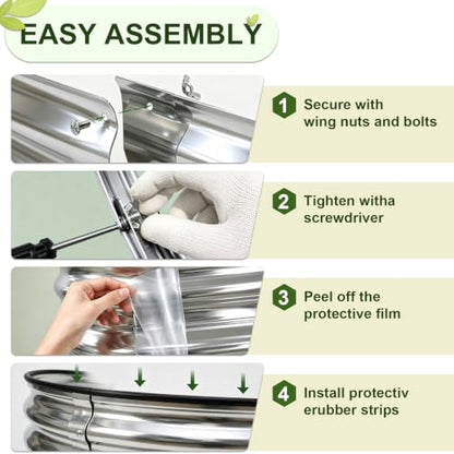 Galvanized Raised Garden Bed Outdoor 4x2x1ft 2 Pack Oval Silver - color: Silver 2 Pcs, size: 4 x 2 x 1 ft