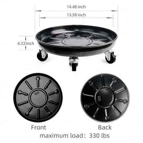 Choclaif Plant Caddy with Wheels 2 Pack 14" Heavy Duty Plant Stand 330lbs - size: 14