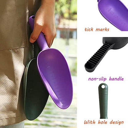 Plastic Garden Shovel Hand Trowel Tool Non-Slip Potting Soil Scoop Flowerpot Transplanting Digging Weeding Planting Cultivation 2 PCS - size: Big