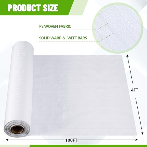 SmoothNovelty 3.2 oz 4 x 100 ft White Landscape Fabric Weed Barrier - size: 3.2 oz 4 x 100 ft