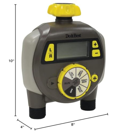 Nelson Dual Outlet Electric Water Timer with Large LCD Display, Multicolor