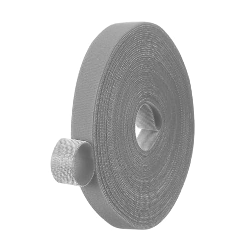 PATIKIL 0.6" x33FT Hook and Loop Tape Double-Sided Nylon Strips Gray - color: Gray, size: 0.6"x33FT