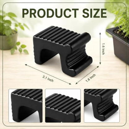 LemonRoad 12 Set Terra Cotta Cement Pot Feet for Outdoor Planters,Black - color: Black
