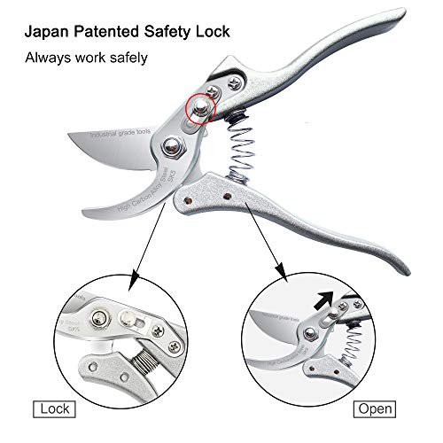 TONMA 8.1" Pruning Shears, Made in Japan, Garden Scissors & Clippers, TP-1 - size: 8.1 inches