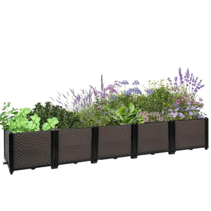 Large Raised Planter Box Outdoor Self Watering 78.7"x15.7"x14.2", Deep Raised Garden Bed - Elevated Garden Box with Drainage Plug, Rectangular Garden Planter Perfect for Patio Balcony Deck - size: L 79"xW 16"xH 14"