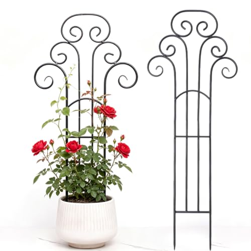 24" Pot Trellis for Climbing Plants,Indoor Plant Trellis,Retro Wrought Iron - size: 24"H