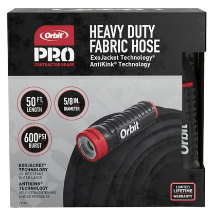 Orbit Pro ExoJacket Heavy Duty Water Hose, 50 ft x 5/8 in. - size: 50 Ft, style: Pro ExoJacket