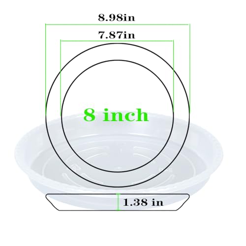OVZILKI Plant Saucer 2 Pack of 8 inch, Clear Plastic Flower Plant Pot Saucer, Heavy Duty Plant Drip Trays Saucers for Indoor, Plant Water Tray for Planters - color: Clear, size: 8" - 2 Pack