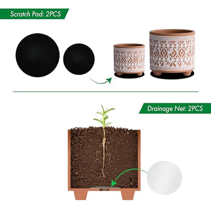 D'vine Dev 2-Pack Terracotta Pots, 4/6 in, Savanna Weave, 31-953-G-1 - style: Savanna Weave
