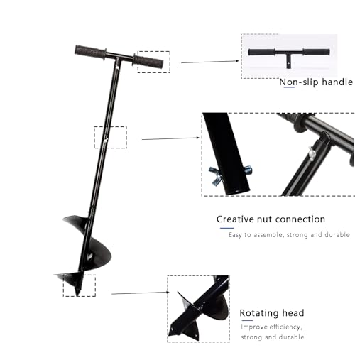 Compost Stirring Tool,Compost Turning Bar 33.4inch,Manual Compost Aerator Tool Turner and Mixing Tool for Outdoor Compost Tumbler Bins,Composting Accessories (Black-33.4IN)