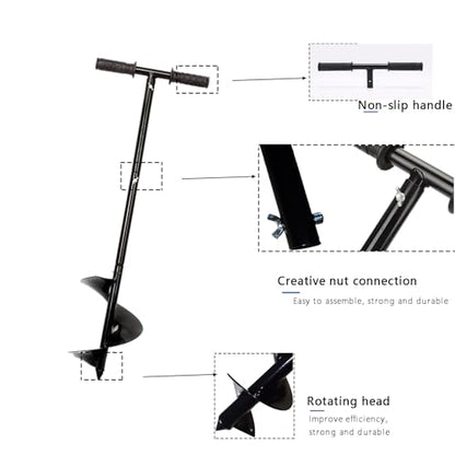 Compost Stirring Tool,Compost Turning Bar 33.4inch,Manual Compost Aerator Tool Turner and Mixing Tool for Outdoor Compost Tumbler Bins,Composting Accessories (Black-33.4IN)