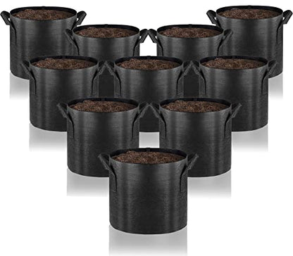 Gardenera 1-Gallon Aeration Grow Bags - Set of 10 Durable Fabric Pots with Handles for Growing Healthy and Vibrant Plants - color: 10-pack, size: 1 Gallon