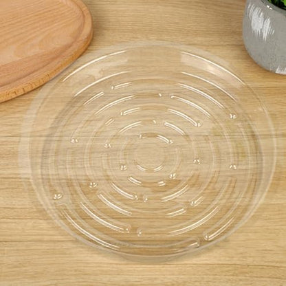 6 Pcs Plant Saucer, 10 Inch Plastic Plant Trays Flower Pot Saucers, Clear Plant Saucer Drip Trays for Indoor & Outdoor Plants, Round