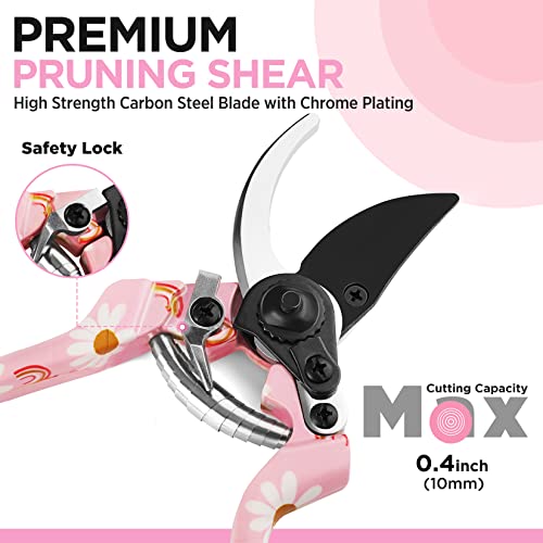 WORKPRO 5PCS Gardening Tools, Aluminum Heavy Duty Garden Tool Set with Bag - style: Pink with bag