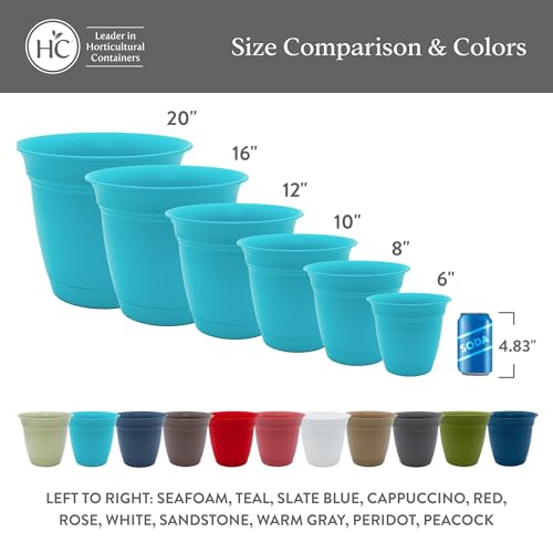 The HC Companies Eclipse Round Planter Pot, 6 Inch, Slate Blue, 4-Pack - color: Slate Blue, size: 6" (Pack of 4)