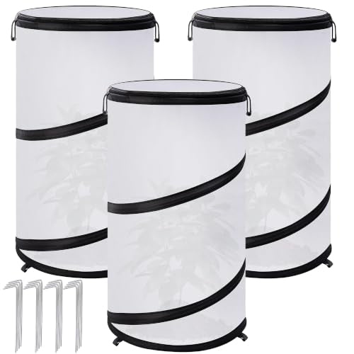 3 Pcs Pop Up Winter Frost Plant Cover, Garden Plants Freeze Protection Tent - color: White-3pcs