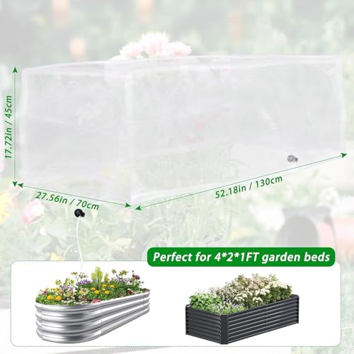 Garden Netting for Raised Bed Cover, Fine Mesh Insect Barrier Netting with Drawstring, Plant Protection for Vegetables & Fruits, 51x31 Inch White