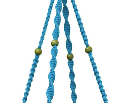 Macrame Plant Hanger & Holder, Hanging Planter 4 Legs Double Deck for 8 inch to 10 inch Two Pots Indoor Outdoor Hanging Planter Cotton Rope 67 Inch with Metal Ring (Cotton-Turquoise) - color: Turquoise