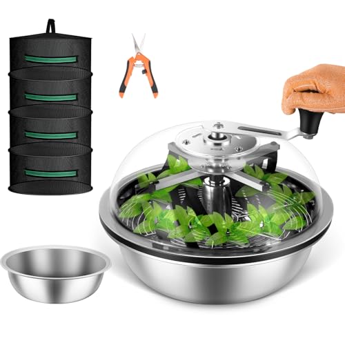 13 Inch Bud Leaf Bowl Trimmer Twisted Spin Cut for Hydroponic Plant with Sharp Stainless Steel Blades,4-Layer Plant Rack Included and Results Collection Bowl - size: 13"+Rack+Result Bowl