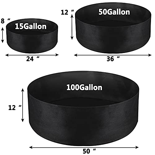 50 Gallon Large Grow Bag, Heavy Duty Fabric Round Raised Garden Bed - size: 50 Gallon (36" D x 12" H)