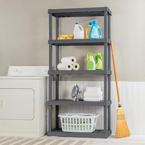Sterilite 5 Shelf Unit, Heavy-Duty Plastic Utility Storage Rack, 4-Pack - size: 5 Shelf, style: 4 Pack