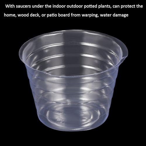 M METERXITY 5 Pack Planter Saucers - Thin Plastic Plant Tray Flowerpot Drip Trays Round Apply to Outdoor/Garden (4 Inch, Clear) - size: 4 Inch