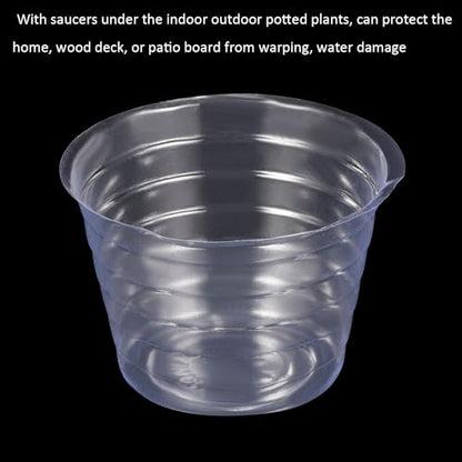 M METERXITY 5 Pack Planter Saucers - Thin Plastic Plant Tray Flowerpot Drip Trays Round Apply to Outdoor/Garden (4 Inch, Clear) - size: 4 Inch