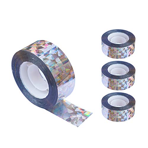 4 Pack Bird Reflective Scare Tapes, 1048ft Dual-Sided Pigeon Scare Tapes