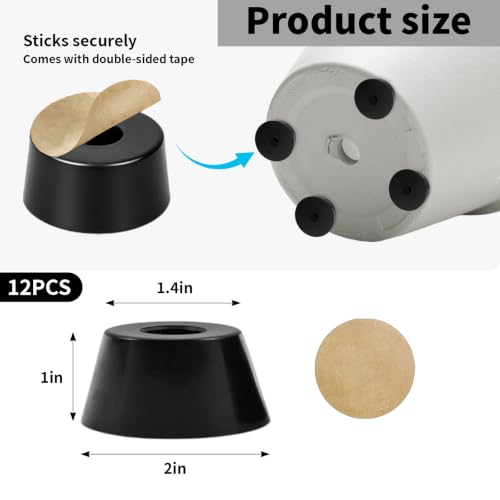 Plant Pot Feet Rubber Pot Risers Planter Feet for Outdoor Indoor Planters - size: Large 12 Pack 2" W x 1" H