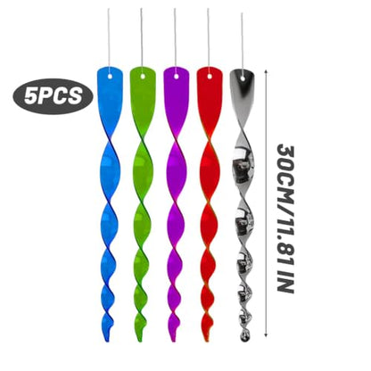 5Pc/Set Woodpecker Deterrent for House, Wind Driven Rotation Bird Scare Rod