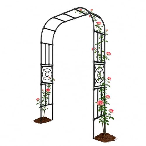 Heavy Duty Garden Arch Trellis,70.9 x 98.4 in, with Lattice - size: 70.9"W x 98.4"H